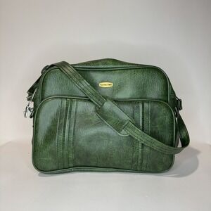 Flying Time Vintage Green Carry On Luggage Shoulder Bag